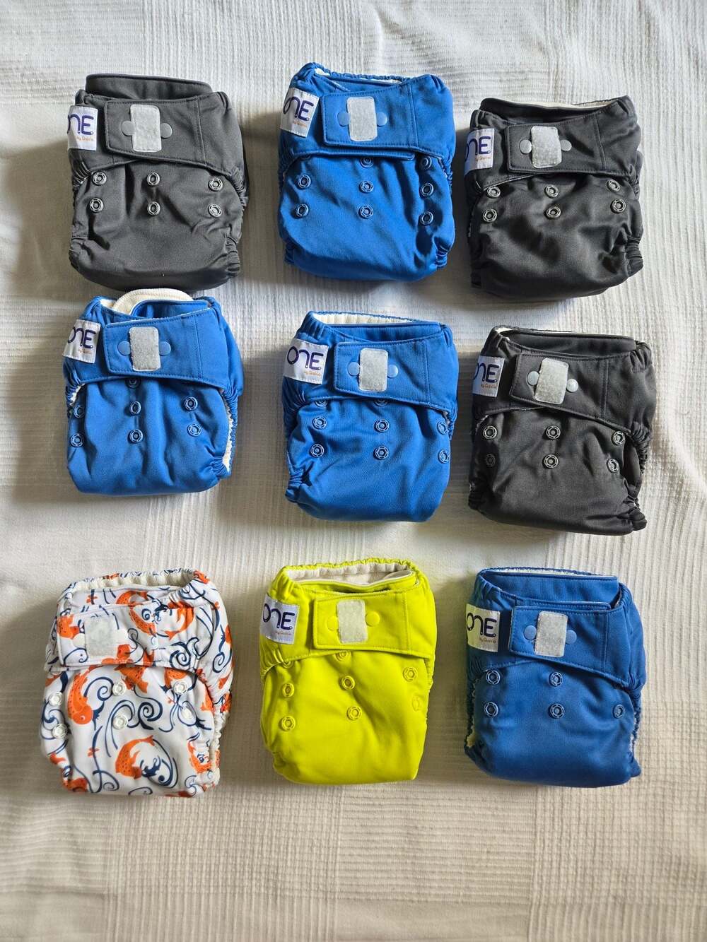 GroVia O.N.E. All-in-One Reusable Cloth Diapers, Bundle of 9